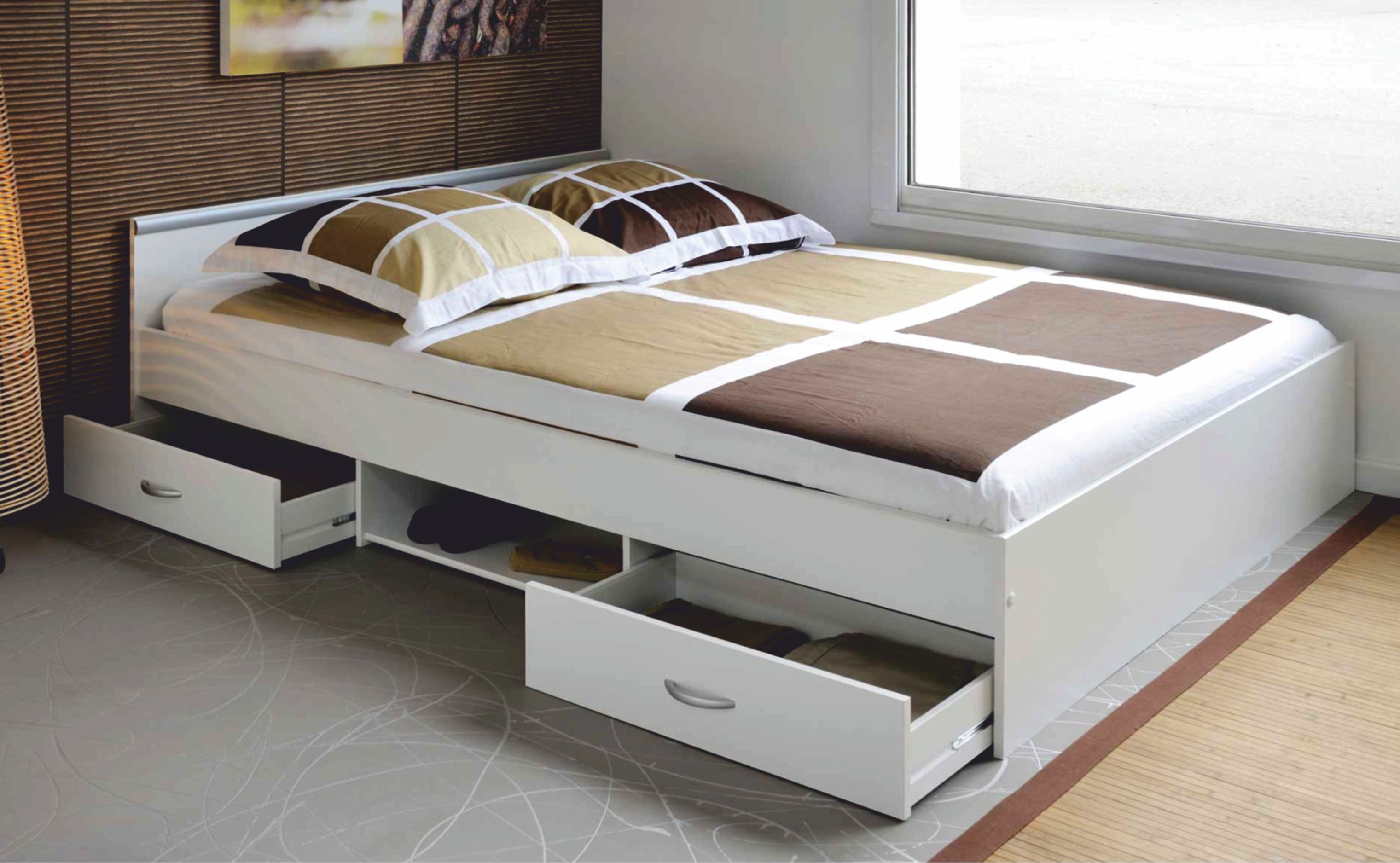 кровать двуспальная с 4 ящиками